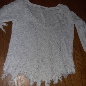 Distressed cropped sweater